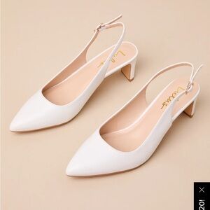 Luxe White Slingback Heels